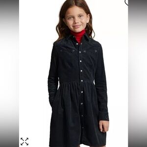 Polo Ralph Lauren Big Girls Embroidered Corduroy Western Shirtdress size 12